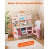 Wooden Play Kitchen Set with Electronic Sounds & LED Lights, Pink - 4 of 4
