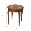 HomeRoots 24" Medium Brown And Olive Ash Manufactured Wood Round End Table With Drawer - 3 of 4