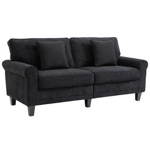 Serta Copenhagen 78 Sofa - Pillowed Back Cushions and Rounded Arms,  Durable Modern Upholstered Fabric - Gray