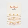 Girls' 5pk Flowers and Butterflies Bracelet Set - Cat & Jack™️ Gold/Purple - 2 of 3