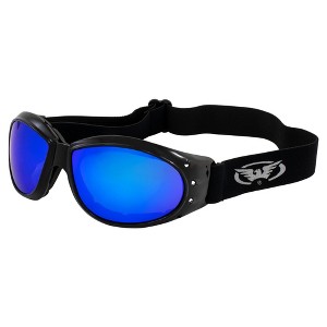 Global Vision Eyewear Eliminator Safety Motorcycle Goggles with Blue Mirror Lenses - 1 of 4