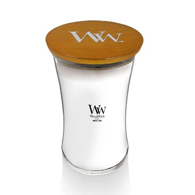 Large White Teak Soy Scented Jar Candle