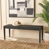 Walda Leather Woven Bench - BCH4000 - Black - Safavieh - 2 of 4
