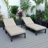LeisureMod Chelsea Modern Outdoor Chaise Lounge Chairs with Black Frame - Set of 2 - 3 of 4