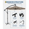 10FT Offset Patio Umbrella, 360° Rotating Cantilever Hanging Umbrella with UPF 50+ & Easy Tilt - 4 of 4