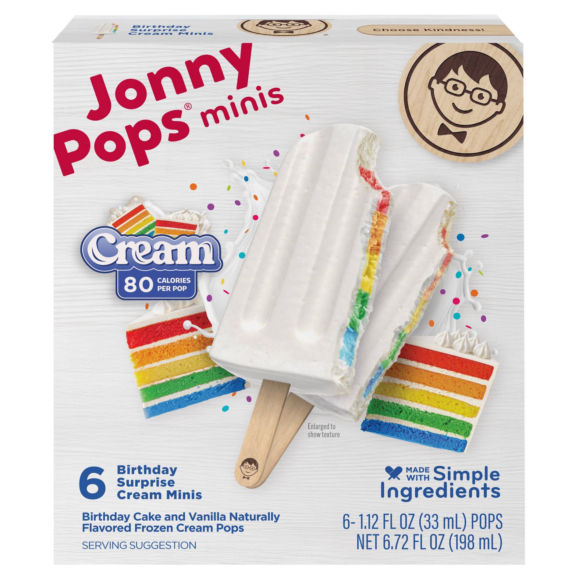 JonnyPops Minis Birthday Surprise Cream Frozen Dessert Bars - 6.72 fl oz/6ct