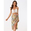 INSPIRE CHIC Women's Summer Beach Flowy Ruched Front Tropical Floral Midi Skirt - 2 of 4