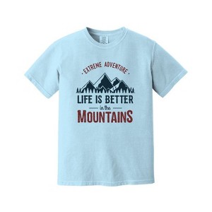 Simply Sage Market Men's Life Is Better In The Mountains Colorful Short Sleeve Garment Dyed Tee - 1 of 2