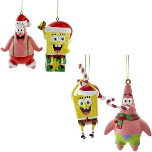 Kurt Adler Plastic Ornaments for Christmas Tree, Spongebob Squarepants Characters (Set of 4) - 1 of 4