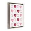Stupell Industries Pink XOXO Hearts Gold Framed Floater Canvas Wall Art - 3 of 4