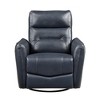 Genuine Leather Swivel Recliner Chair with Pull-Handle Reclining and Removable Seat Back - 2 of 4