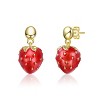 Guili 14K Gold Plated Strawberry Drop Earrings with Red Enamel Offer a Playful, Fruity Charm and Vibrant Color for a Fun, Whimsical Everyday Look - 2 of 2