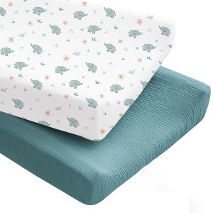 LISM 2 Pack Changing Pad Covers Cotton Nursery Diaper Changing Pad Sheets - 1 of 4