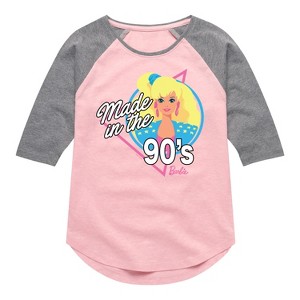 Girls' - Barbie - Made in the 90's Shirt Tail Raglan Graphic T-shirt - 1 of 3