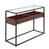 Lyngins Narrow Clear Glass Entryway Table with 4 Storage Shelves,Stylish Minimalist Console Table for Living Room - 2 of 4