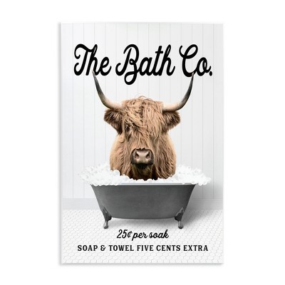 Stupell Industries Bubble Bath Highland Cow Wall Plaque Art