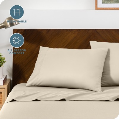 Sand Hypoallergenic Microfiber Queen Pillowcases Set of 2