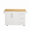 Bella Depot  43.31'' Kitchen Island Cart with 2 Door Cabinet and Drawers with Spice Rack,Towel Rack - 3 of 4