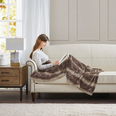 Vynxaria Oversized Faux Fur Throw - Luxurious Marble Print & Soft Comfort
