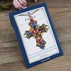 Anna-Kaci Colorful Stained Glass Rhinestone Cross Pendant Necklace Gift Message Card & Envelope Faith Jewelry Gifts - 3 of 4