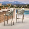 Purple Leaf 2-Pack Counter Bar Stools – Modern Olefin Upholstered with Back & Armrest, for Patio, Kitchen Island, Backyard - 2 of 4