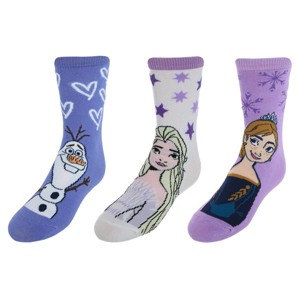 Textiel Trade Girl's Disney Frozen Anna  Elsa and Olaf Soft Socks (3-Pack) - 1 of 4