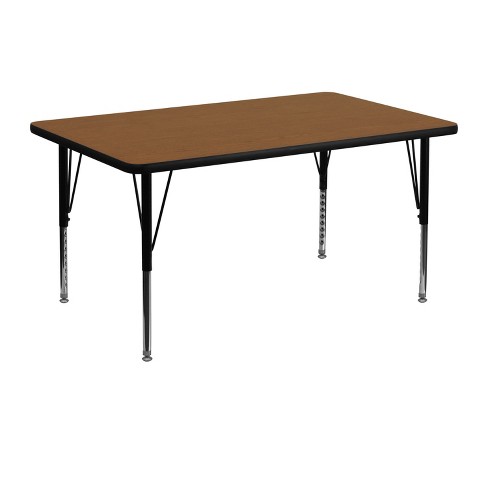 Emma and Oliver 30x48 Oak HP Laminate Preschool Activity Table - image 1 of 2