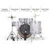 Ludwig Accent 5-Piece Drum Kit With 22" Bass Drum, Hardware and Cymbals Silver Sparkle - 2 of 3
