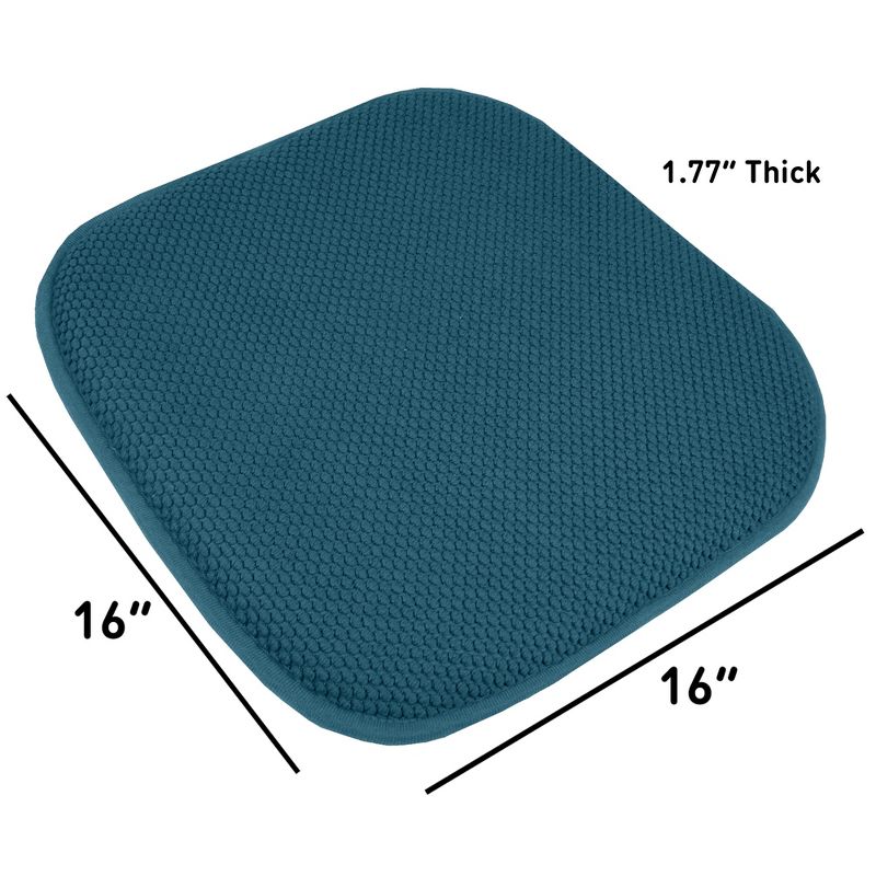 Honeycomb Memory Foam No Slip Back 16" x 16" Chair Pad Cushion by Sweet Home Collection™, 4 of 6