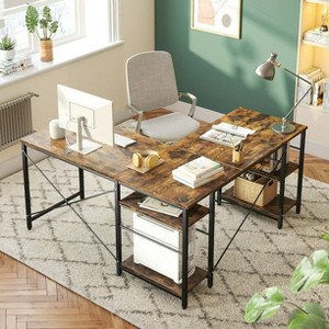 Bestier 59inch L Shaped Desk with Shelves Home Office Gaming Computer Desk - 1 of 4