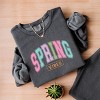 Simply Sage Market Spring Vibes Arched Varsity Lightweight Garment Dyed Sweatshirt - 2XL - Pepper - 3 of 4