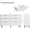56" Wide Fluted Dresser for Bedroom with 6 Drawers,Wooden Chest of Drawers with Metal Handle & Feet - 3 of 4