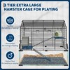 3-Tier Hamster Cage for Syrian & Dwarf Hamsters, Multi-Level Small Animal Habitat with Silent Spinner Wheel, Chew-Proof Water Bottle & Feed Bowl - 3 of 4
