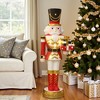 LuxenHome Lighted Red Nutcracker Soldier with Presents, Battery Operated Holiday Decoration - 2 of 4