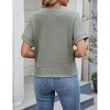 Women Button Casual Cardigan Sweater Loose Classic Short Sleeve Top T-Shirt Spring Summer - 4 of 4