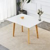 CENGHU Sintered Stone Tabletop Dining Table with Rubber Wooden Legs, Foldable Office Desk, for Restaurants, Living Room, Terrace, Kitchen - 2 of 4