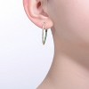 Guili Sterling Silver Inside-Out Marquise Hoop Earrings with Colored Cubic Zirconia – A Chic and Elegant Jewelry Accent for a Radiant Look - 2 of 3