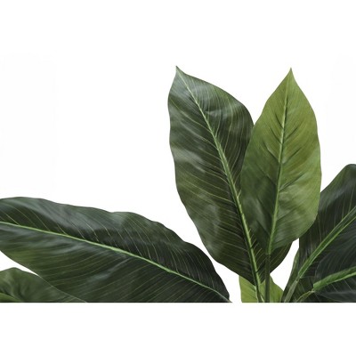 42" Tall Dark Green Silk and Plastic Potted Floor Plant