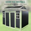 8x6 FT Resin Outdoor Storage Shed,Plastic Patio Tool Shed With Window And Double Door,Plastic Storage Shed For Gargen Lawn-Coolbibila - 3 of 4