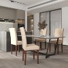 Emma and Oliver Four Mid-Century Parsons Chairs and Hardwood Frame for Kitchen, Dining Room & More - 2 of 4