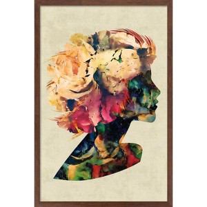 Trends International Floral Portrait of Woman Framed Wall Poster Prints - 1 of 4