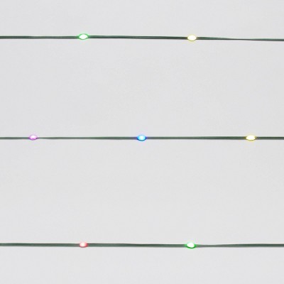 Philips Heavy Duty 50ct Battery Operated LED Dewdrop Icicle String Lights Multicolored with Green Wire