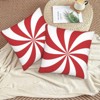 Christmas Candy Lollipop Throw Pillow Covers 18 X 18 Inch Set of 2 Pillow Cases - 3 of 4