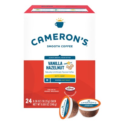 Cameron's Coffee Vanilla Hazelnut Light Roast Coffee Pods - 24ct
