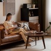 23" Wooden Round Coffee Table,End Table With Solid Oak Wood Tabletop,Minimalist Center Low Table For Apartment Living Room-Cuddlewood - 3 of 4