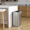 iTouchless Open Top Trash Can with Dual AbsorbX Odor Filters 18 Gallon Silver Stainless Steel - 2 of 4
