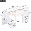 CAVINAS Twin Size Loft Bed Wood Bed Frame with Storage Stairs, Guardrail and Window for Bedroom - 3 of 4