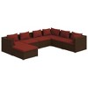 vidaXL Garden Lounge Set Brown PE rattan, powder-coated steel, plastic - 2 of 4