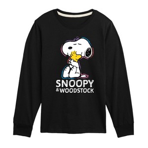 Boys' - Peanuts - Snoopy And Woodstock Long Sleeve Graphic T-Shirt - 1 of 4