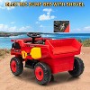 12V Kids Ride On Dump Truck with Remote Control,Ride On Car Toy with Spring Suspension,Music,LED Lights,Red - 3 of 4